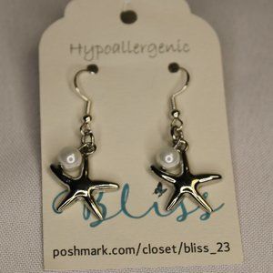 Silver Starfish Earrings